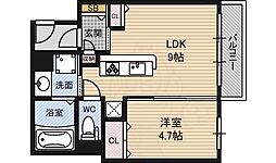 イーストコア新大阪 1LDKの間取図画像