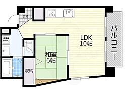 新大阪ハイツ 1LDKの間取図画像