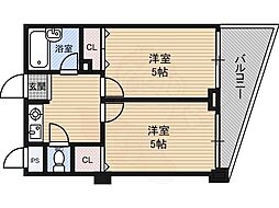 木川東エクセルハイツ 2Kの間取図画像