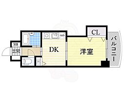 ノルデンハイム東三国B棟 1DKの間取図画像