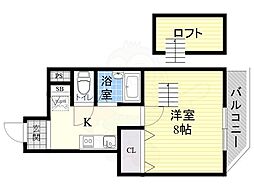 シュロスKSK 1Kの間取図画像