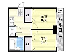 ミングル豊新セリオ 2Kの間取図画像