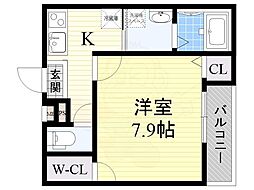 フジパレス大桐5番館 1Kの間取図画像