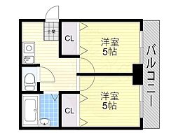 ミングル豊新セリオ 2Kの間取図画像