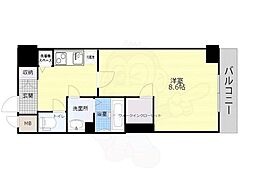 セオリー大阪アーバンレスト 1Kの間取図画像