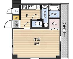 クレアート新大阪セレニティ 1Kの間取図画像