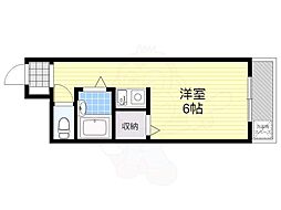 ポニークレスト上新庄 ワンルームの間取図画像