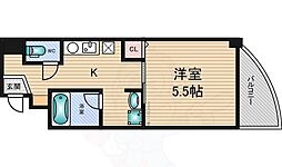 willDo新大阪s1 1Kの間取図画像