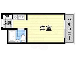 朝日プラザ新大阪アネックス ワンルームの間取図画像