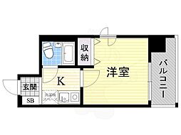 エスリード新大阪第3 1Kの間取図画像