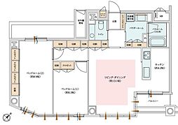 ラ・マーレ白金 6階2LDKの間取り