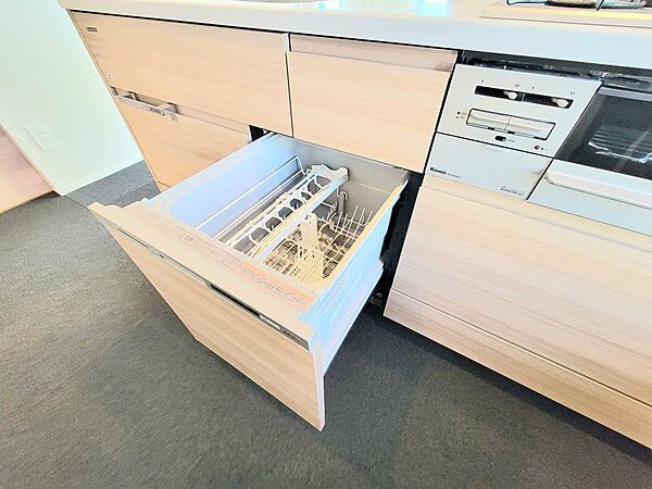 ビルトイン食器洗浄乾燥機。後片付けの手間を軽減し、家事効率を高める食洗機を標準装備。キッチンをすっきり保てます