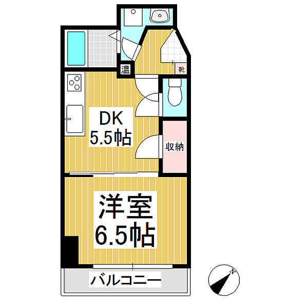 タクビル2 ｜長野県飯田市松尾常盤台(賃貸マンション1DK・5階・31.47㎡)の写真 その2