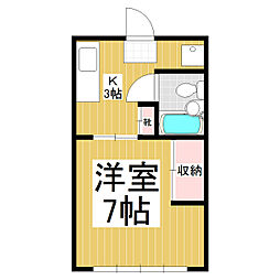 ハイツムラマツ 2階1Kの間取り