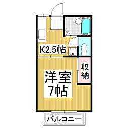 ベル・エポックタカマツ 1Kの間取図画像