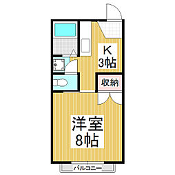 コーポちえ 1階1Kの間取り