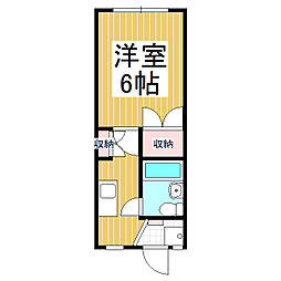 七久保ヒルズ　B 1階1Kの間取り