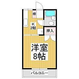 丸山コーポ3 1Kの間取図画像