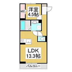 グランリオプレールII 2階1LDKの間取り