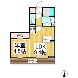 グランテラス上郷 1LDKの間取図画像