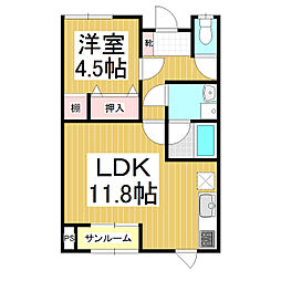 エスポワール上郷 1LDKの間取図画像
