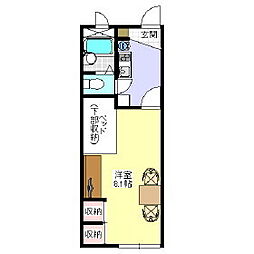 レオパレスルーブかなえ 1Kの間取図画像