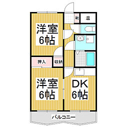 ジョイハウスノムラ 2DKの間取図画像