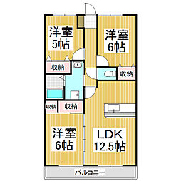 プリマヴェーラ稲丘 3LDKの間取図画像