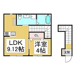 ミネットノアール 1LDKの間取図画像