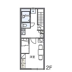 レオパレス桃李 1Kの間取図画像