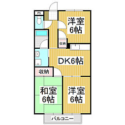 サープラススリーキャッスルトマト 3DKの間取図画像