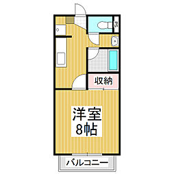 サープラスクレア光沢 1Kの間取図画像