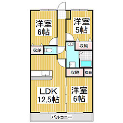 プリマヴェーラ稲丘 3LDKの間取図画像