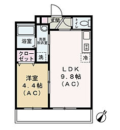 JR京浜東北・根岸線 根岸駅 徒歩15分の賃貸アパート 2階1LDKの間取り