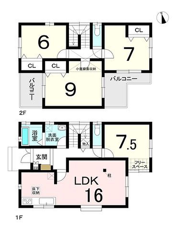 穴橋町　中古戸建(4LDK)の間取り