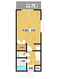 カスティール・イン宇都宮 1Kの間取図画像