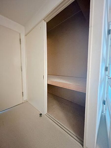 【リフォーム中】収納です。建具シート張り、中段撤去、枕棚とポールを新設し、クローゼットとして利用できるようになります。