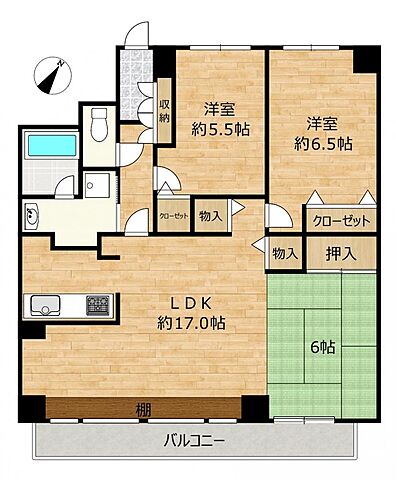 間取り ダイアパレス月寒中央通 5階/-