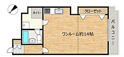 パークサイドパシフィックマンション ワンルームの間取図画像