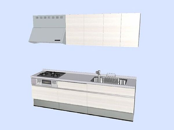 【同仕様写真】キッチンはLIXIL製の新品に交換します。天板は人造大理石製なので、熱に強く傷つきにくいため毎日のお手入れが簡単です。