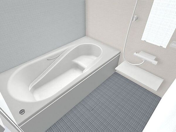 【リフォーム中】浴室は1坪タイプのPanasonic製ユニットバスに新品交換します。浴槽は半身浴ステップ付きなので、足を伸ばしてゆったり半身浴が楽しめます。毎日のお風呂が楽しみになりますね。