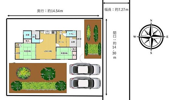 【区画図】駐車スペース位置など参考にしてください。