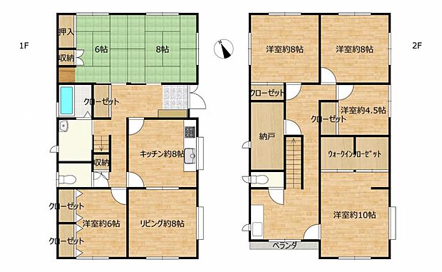【リフォーム中】和室2部屋、洋室5部屋の7SLDK住宅です。二階にもトイレがついています。