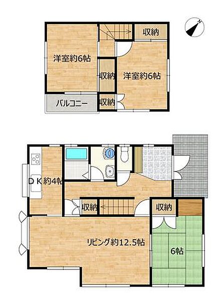 【間取図】間取図です。3LDKの間取りです。