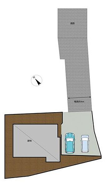 【区画図】区画図です。並列2台駐車可能になります。