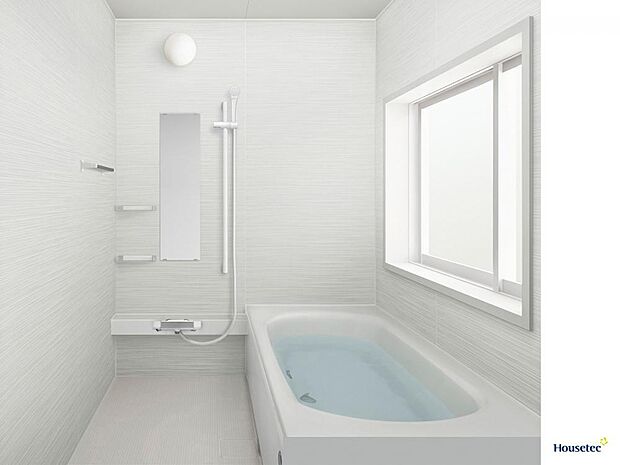 【同仕様写真】浴室はハウステック製のユニットバスに新品交換します。1坪タイプの浴室なのでゆったりとお風呂に入ることができますよ。