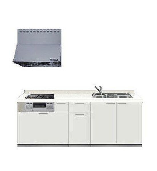 【同仕様写真/キッチン】永大産業製のシステムキッチンに新品交換予定です。コンロはうれしい3口。忙しい朝でも一度に調理できるので時間短縮できます。対面型なのでご家族と会話しながらお料理を楽しめますね。