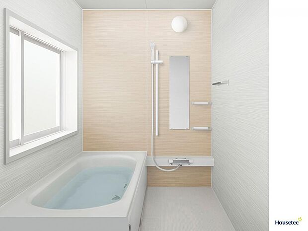 【同仕様写真】浴室はハウステック製の新品のユニットバスに交換予定です。足を伸ばせる1坪サイズの広々とした浴槽で、1日の疲れをゆっくり癒すことができますよ。