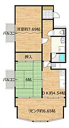 コーポ麓山マンション 2LDKの間取図画像