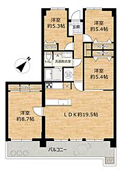 ユートピアレジデンス南紫竹A棟 4LDKの間取図画像